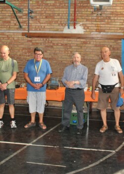 Inaugurazione della mostra da parte di Don Elio IU5DBT